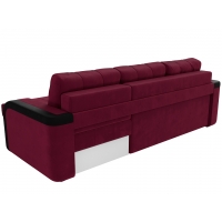 Угловой диван Марсель (микровельвет бордовый чёрный) - Изображение 5